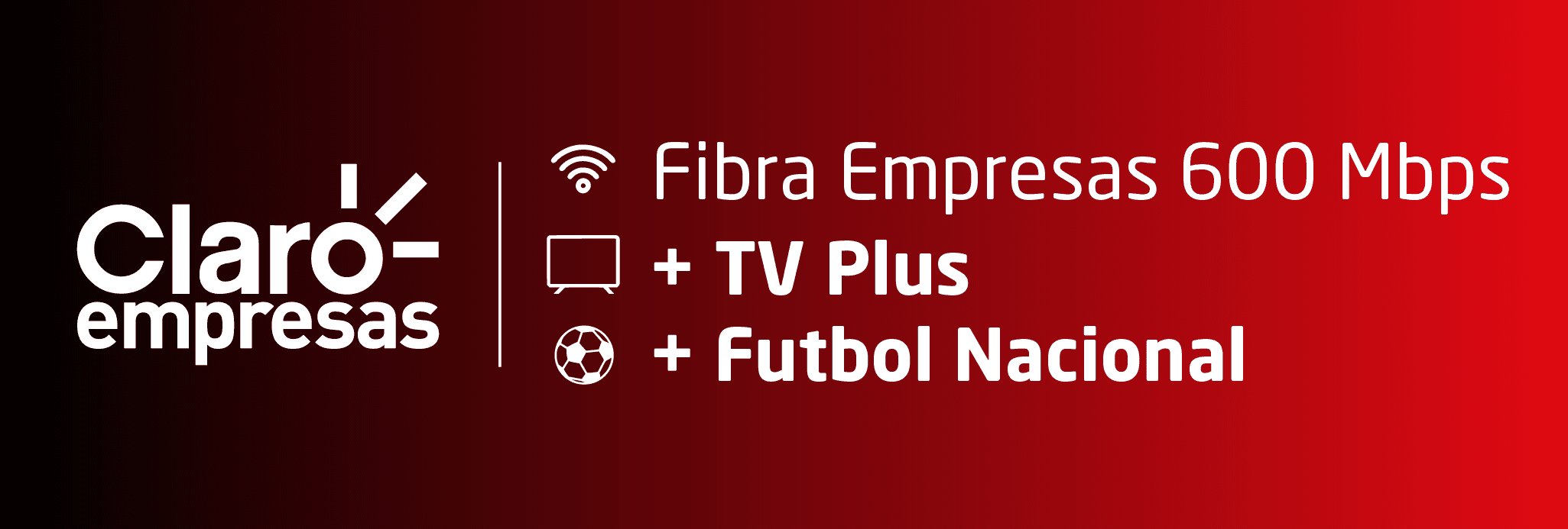 product Claro - Fibra Empresas 600 + TV Plus + Futbol Nacional logo